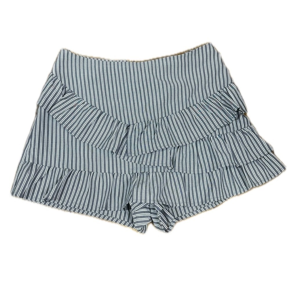 Hallelu Clothing Co Striped Mini Skort Boutique Preppy Ruffle Skort Size Medium